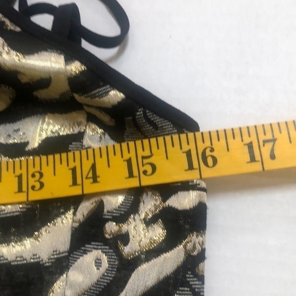 Design Lab (Lord& Taylor) Black/ Gold Animal Print Jacquard Cocktail Dress Sz S - Picture 14 of 16